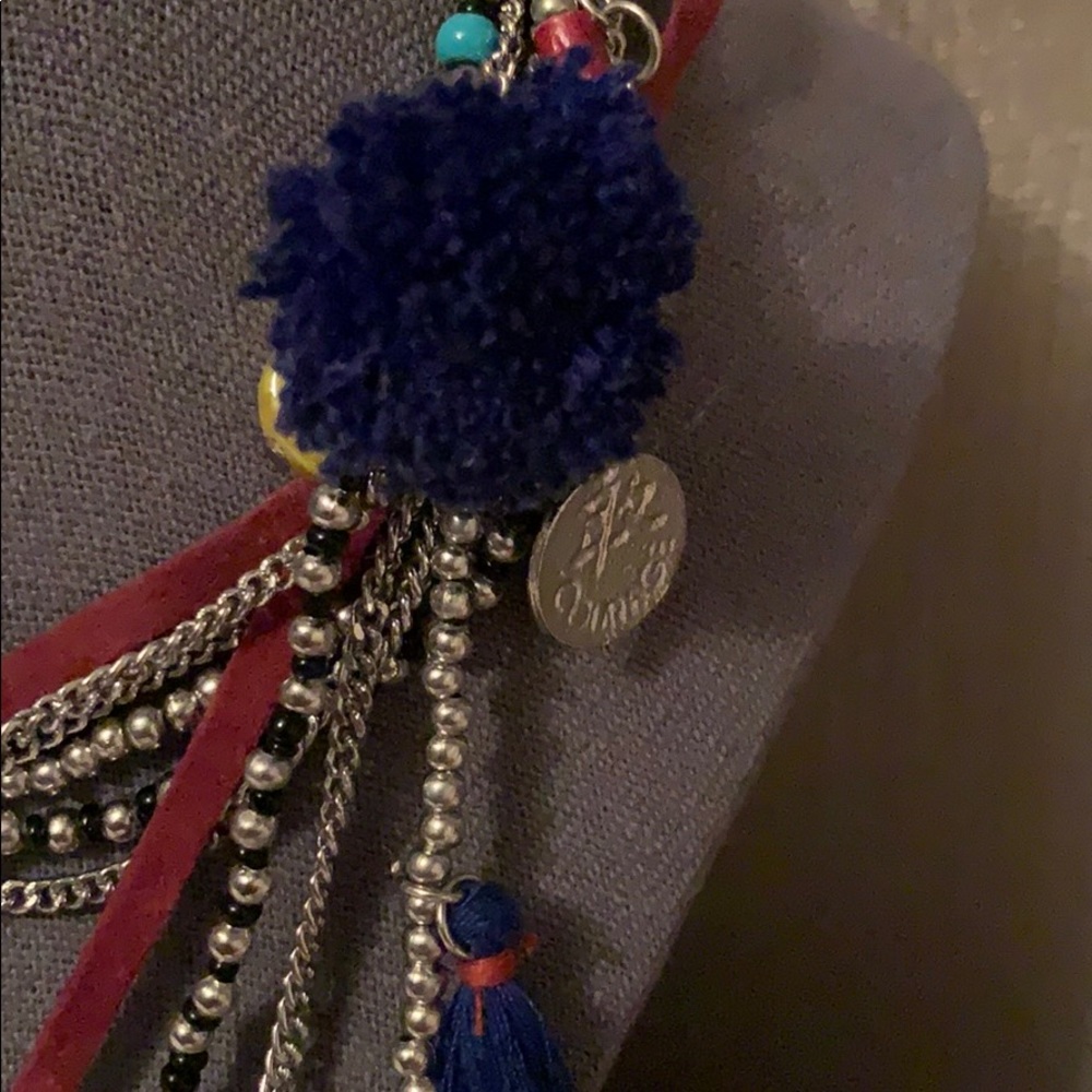 Multiple Strand Necklace With Colored Tassels - image 5